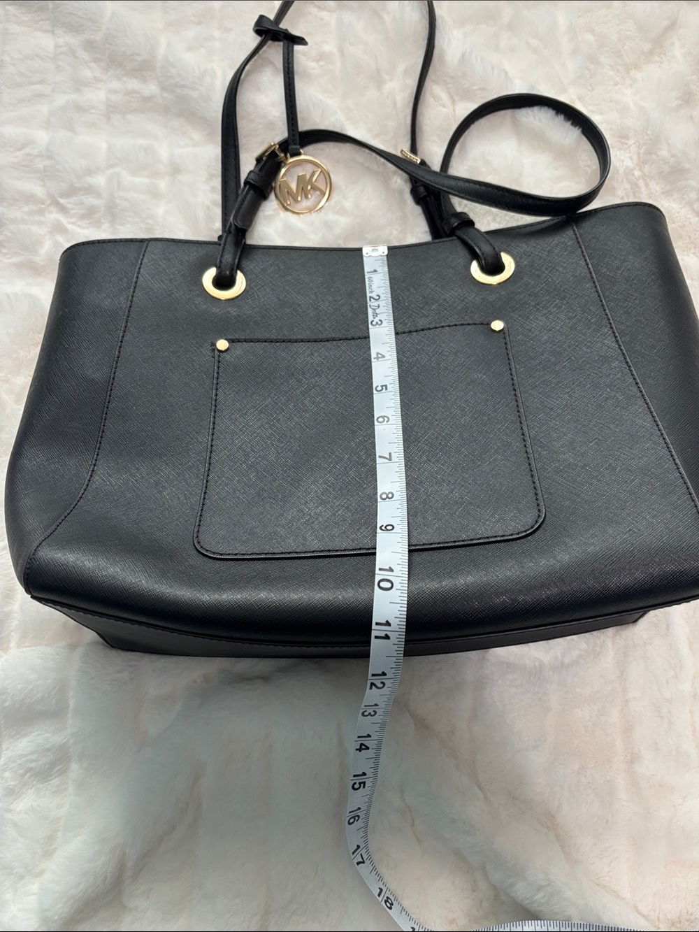 Michael Kors Black Saffiano Tote with Gold Hardware - Picture 6 of 12